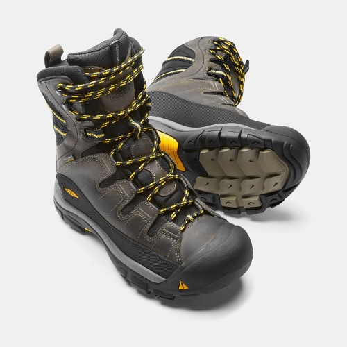 Men's Keen Summit County Waterproof Winter Boots Dark Olive Black | ECN-759086