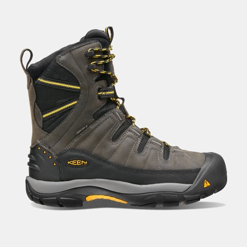 Men\'s Keen Summit County Waterproof Winter Boots Dark Olive Black | ECN-759086
