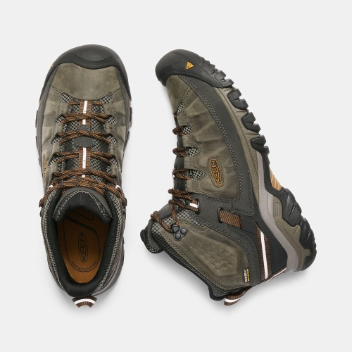 Men's Keen Targhee III Waterproof Mid Hiking Boots Olive | ZWB-960257
