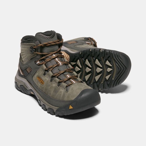 Men's Keen Targhee III Waterproof Mid Hiking Boots Olive | ZWB-960257