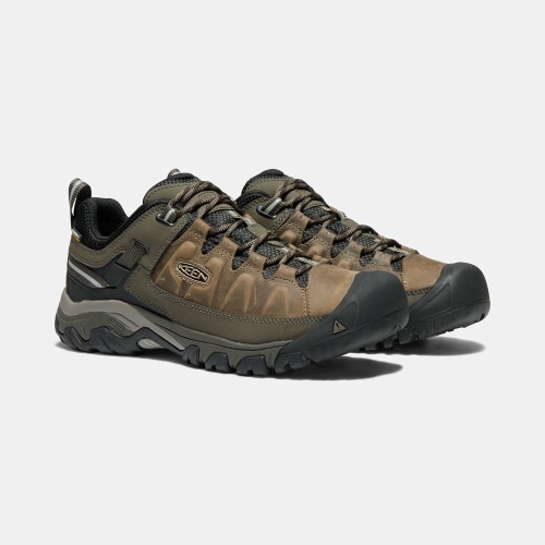 Men's Keen Targhee III Waterproof Wide Hiking Shoes Brown Olive | MYN-467593