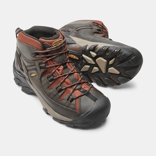 Men's Keen Targhee II Waterproof Mid Hiking Boots Chocolate | NJO-087142