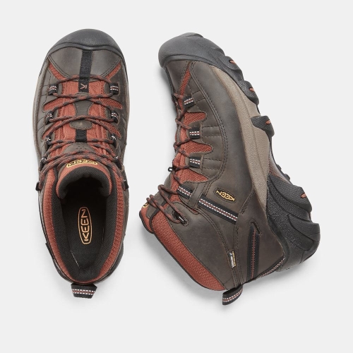 Men's Keen Targhee II Waterproof Mid Hiking Boots Chocolate | NJO-087142