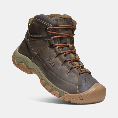 Men's Keen Targhee Lace Waterproof Hiking Boots Dark Olive | OEY-182450