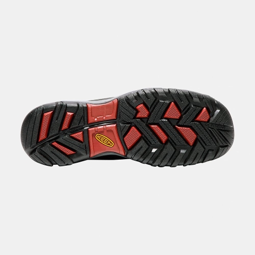Men's Keen Tucson Mid Steel Toe Work Boots Olive Red | LIJ-024951