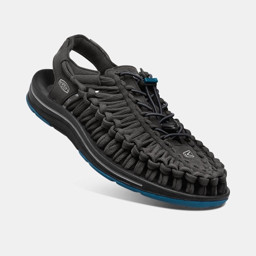 Men's Keen Uneek Flat Cord Uneek Sandals Black | XWC-621407