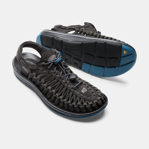 Men's Keen Uneek Flat Cord Uneek Sandals Black | XWC-621407