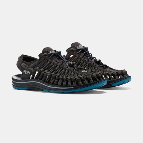 Men's Keen Uneek Flat Cord Uneek Sandals Black | XWC-621407