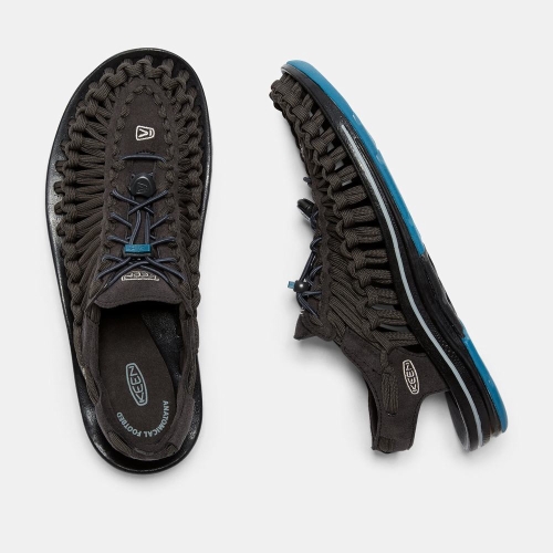 Men's Keen Uneek Flat Cord Uneek Sandals Black | XWC-621407