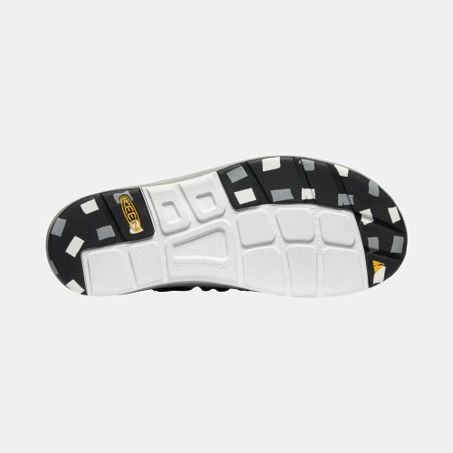 Men's Keen Uneek Flat Cord Uneek Sandals Black White | ZEB-584379