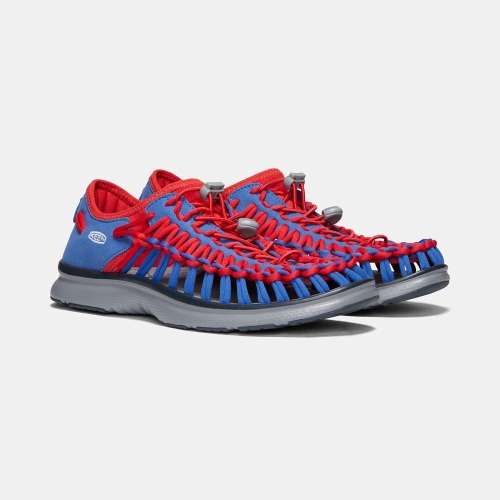 Men's Keen Uneek O2 Uneek Sandals Blue Red | OUS-790518
