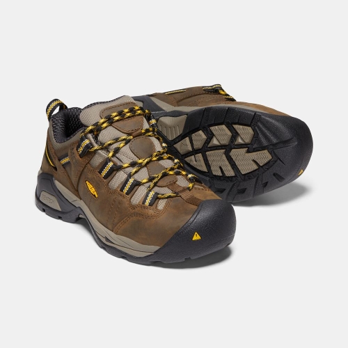 Women's Keen Detroit Xt Int. Met Steel Toe Work Shoes Brown Gold | WEM-721685