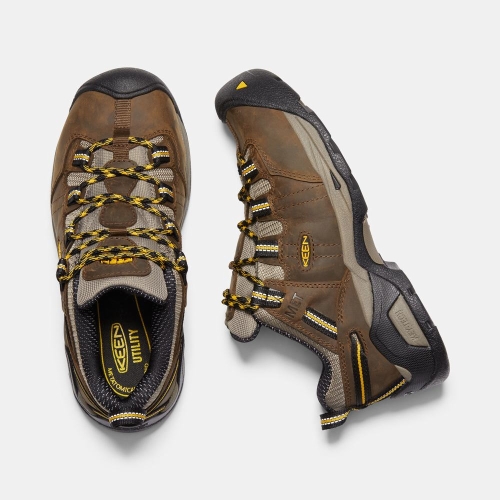 Women's Keen Detroit Xt Int. Met Steel Toe Work Shoes Brown Gold | WEM-721685