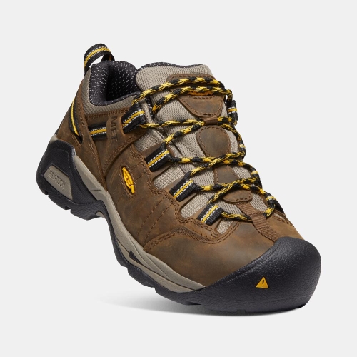 Women's Keen Detroit Xt Int. Met Steel Toe Work Shoes Brown Gold | WEM-721685