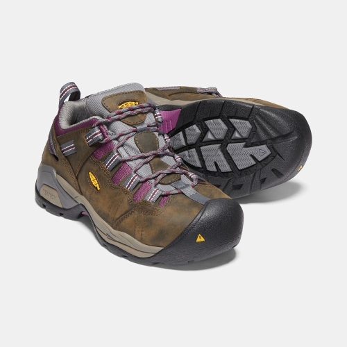 Women's Keen Detroit Xt Steel Toe Work Shoes Dark Olive | GJQ-271453