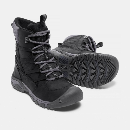 Women's Keen Hoodoo III Lace Up Winter Boots Black | ODX-967351