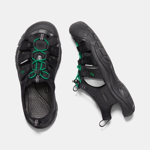 Women's Keen Newport Revival Hiking Sandals Black Green | UYH-601475