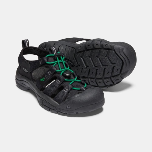 Women's Keen Newport Revival Hiking Sandals Black Green | UYH-601475