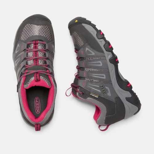 Women's Keen Oakridge Waterproof Hiking Shoes Grey Rose | NZM-214089