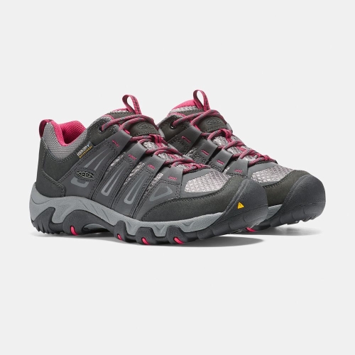 Women's Keen Oakridge Waterproof Hiking Shoes Grey Rose | NZM-214089