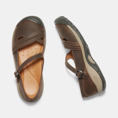 Women's Keen Presidio II Cross Strap Mary Jane Shoes Chocolate | SIQ-970124