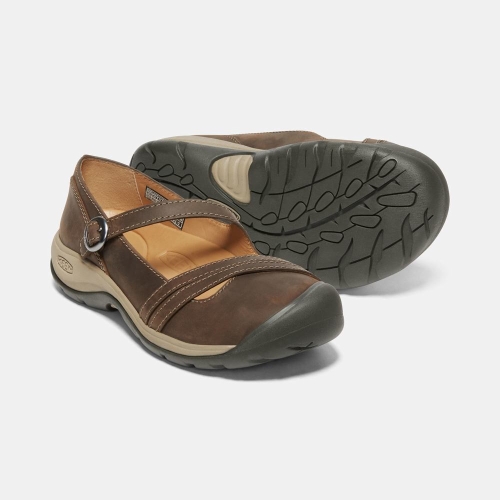 Women's Keen Presidio II Cross Strap Mary Jane Shoes Chocolate | SIQ-970124