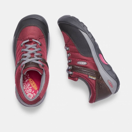 Women's Keen Presidio Sport Mesh Waterproof Work Shoes Black Red | YIX-614320