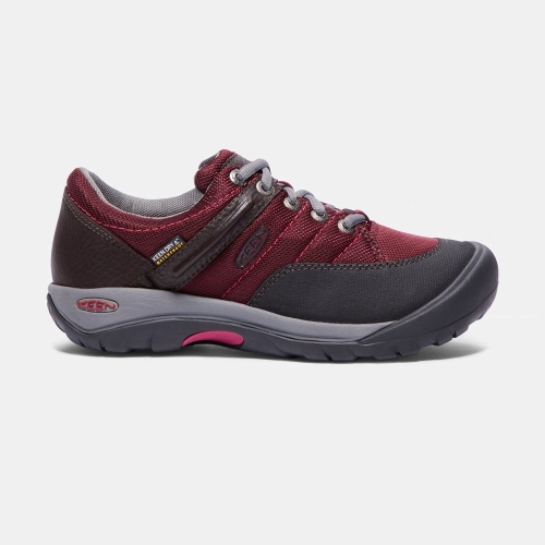Women\'s Keen Presidio Sport Mesh Waterproof Work Shoes Black Red | YIX-614320