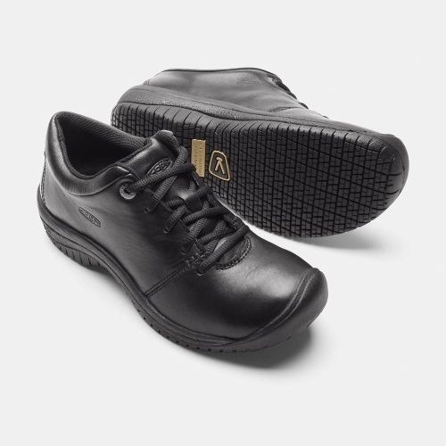 Women's Keen Ptc Oxford Work Shoes Black | QJY-138602