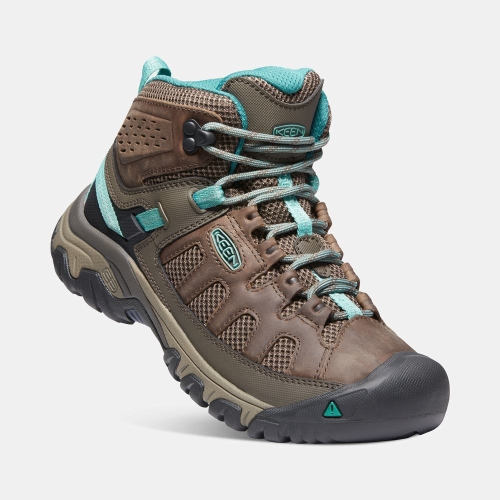 Women's Keen Targhee Vent Mid Hiking Boots Brown Turquoise | ZKY-482051