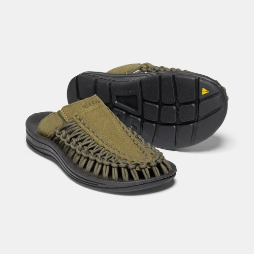 Women's Keen Uneek Sandals Dark Olive Black | RWO-395108