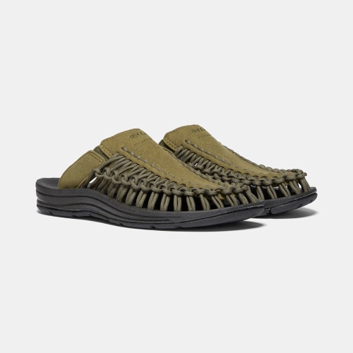 Women's Keen Uneek Sandals Dark Olive Black | RWO-395108