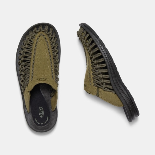 Women's Keen Uneek Sandals Dark Olive Black | RWO-395108