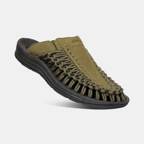 Women's Keen Uneek Sandals Dark Olive Black | RWO-395108