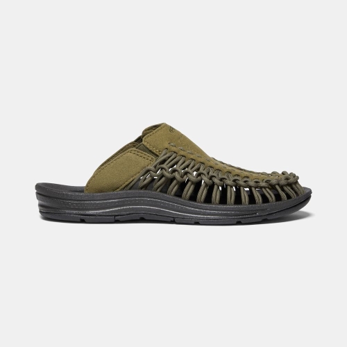 Women\'s Keen Uneek Sandals Dark Olive Black | RWO-395108