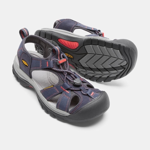 Women's Keen Venice H2 Sandals Navy Coral | QXW-652078
