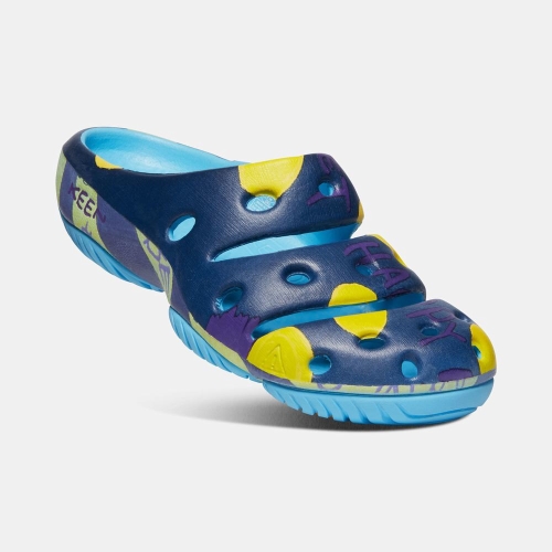 Women's Keen Yogui Artsfull Sandals Navy Stripes | KGH-124937